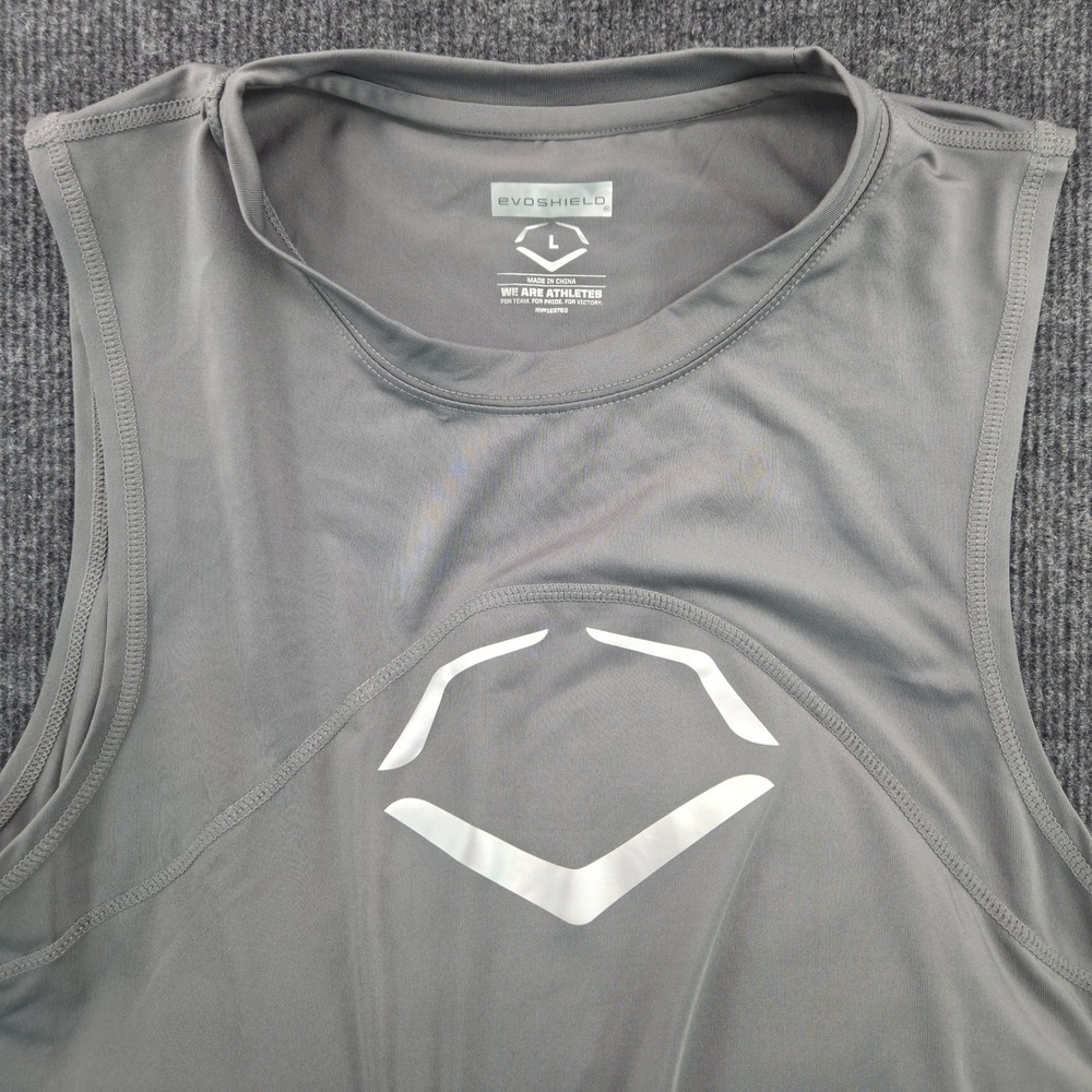 EvoShield Mens Chest Guard Sleeveless Compression Shirt Gray Large Baseball L